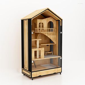 Ropa para perros Gato Villa Gran lujo Gabinete Casa Hogar Jaula de madera maciza con inodoro