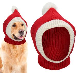 Ropa para perros Sombrero de perro de Navidad Redecilla de ganchillo Gorra divertida para mascotas con pompón Rojo Verde Cálido Invierno Perros Gatos Sombreros Gorros de redecilla de punto para mascotas Regalo de Navidad