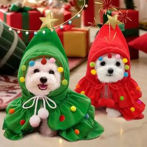 Vêtements pour chiens Vêtements pour animaux de compagnie de Noël Cape Cape et châle Chiot Cosplay Santa Tree Costume Happy Festival Coat Fournitures en gros 231122