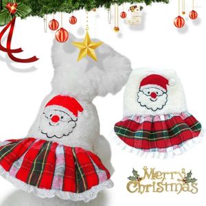 Habillement de chien Christmas Pet Princess Robe Cartoon Pictures jupe Festival en peluche