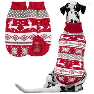 Ropa para perros Suéter de Navidad Perros medianos grandes Reno Copo de nieve Punto Navidad Vacaciones Ropa para mascotas Cuello alto Jersey de punto