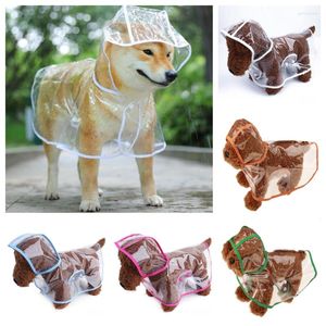 Vêtements pour chiens animaux de compagnie transparents à vêtements imperméables veste de pluie à capuche chiot en plastique poncho vêtements de pluie pour petit médium
