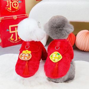 Vêtements pour chiens Vêtements de style chinois Année d'hiver Costume pour animaux de compagnie Outfit Manteau de chiot pour petites fournitures de grande taille en gros