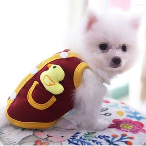 Vêtements pour chiens, gilet confortable pour animaux de compagnie, tissu polaire doux pour la peau, garde au chaud, chat et automne hiver, joli motif de canard