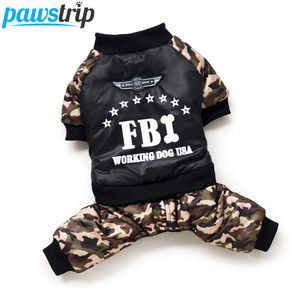 Vêtements pour chiens Cool FBI Pet Dog Clothes Global Thickening Dog Puppy Jumpsuit Costume Warm Winter Clothing For Boy Dogs Ropa Para Perros 230821