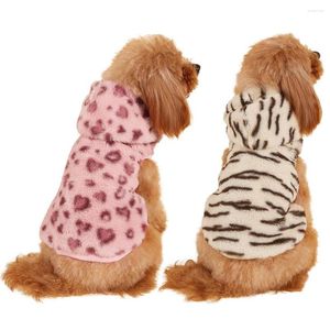 Vêtements pour chiens Corail Polaire Chat Sweat à capuche Léopard Gilet Manteau Vêtements pour animaux de compagnie pour petits chiens Chiot Vêtements Pull Hiver Veste à capuche