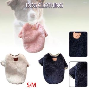 Ropa para perros lindo oso diseño mascota gato chaleco de peluche invierno cálido suave coral polar suéter abrigo cachorro traje casual con pequeño mediano