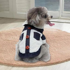 Vêtements pour chiens Denim Veste polaire avec poches Chiot Vêtements d'hiver pour animaux de compagnie Tenue d'automne pour la marche Randonnée Petits chiens Voyage