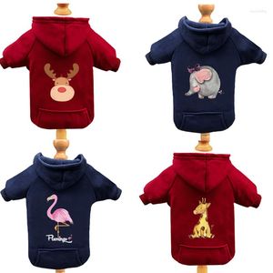 Vêtements pour chiens Éléphant Girafe Flamingo Vêtements pour animaux de compagnie Conception de poche Sweat à capuche d'hiver Sphinx Chat Vêtements épais chaud petit sweat-shirt