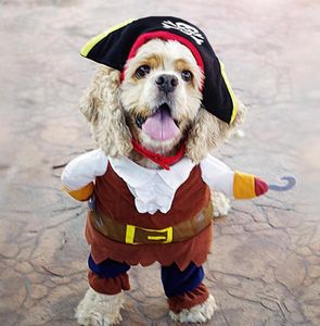 Vêtements de chien Halloween drôle Pirate chat vêtements Costume pour animaux de compagnie manteau de chiot pour petits chiens vacances habiller Chihuahua fournisseur