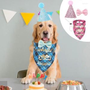 Ropa para perros Feliz cumpleaños Bandana Linda decoración de fiesta con pajarita Ropa Disfraces para perros para fiestas de bodas o