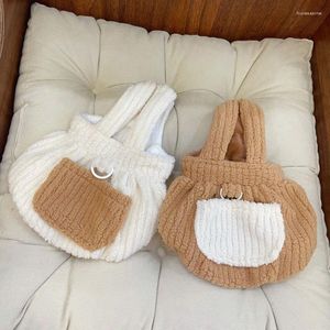 Ropa para perros INS Linda ropa para mascotas Abrigo Cálido Vestido de invierno Sombrero Peluche Falda de calabaza Tracción Caminar Diseñador