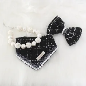 Vêtements de chien INS Collier pour animaux de compagnie Perlé Accessoires de chat Po Prop Mode Design de luxe Collier de perles mignon