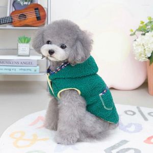 Ropa para perros estilo pastoral doble capa mascota ropa de otoño cálido cómodo suéter con capucha suave balanceo chaqueta de algodón de terciopelo