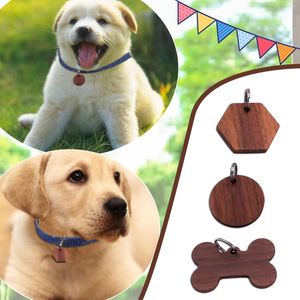 Appareils pour chiens Alerte Alerte autocollant Light Wooden Tag Diy Nom du nom Numéro de téléphone Lost Locator Car Clés express