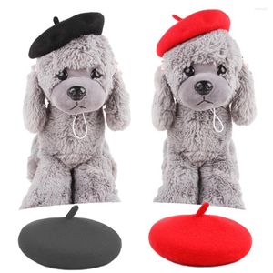 Ropa para perros boina bool gorro de lana color sólido mini gato decorativo PO Headwear Memorial Diseñador de lujo de lujo Sombreros