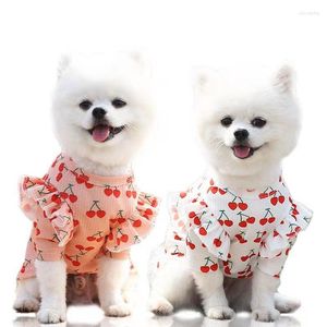 Ropa para perros, ropa para mascotas, camisa con estampado de cerezas, vestido de verano para perros pequeños, chaleco, gatito, Chihuahua, disfraz de cachorro, ropa para gatos