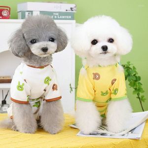 Vêtements pour chiens Vêtements pour animaux de compagnie Chiot Printemps Été Kawaii Pyjamas Forêt Ours Sac Ventre Pantalon Vêtements