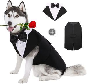 Vêtements pour chiens Pet Dog Clothes Fashion Party Show Costume formel Tie Bow Shirt Wedding Tuxedo Halloween Dress for Small Large Dog Clothes Supplies 230729