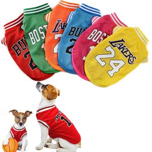 Ropa para perros Ropa para perros Ropa deportiva de verano Baloncesto Jersey Pet Cat Chaleco Malla Transpirable Camiseta para perros para perros pequeños y grandes Traje para mascotas J230512