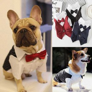 Chien Vêtements Pet Chemise Formelle Chien Vêtements Prince Costume De Fête De Mariage Smoking Noeud Papillon Chiot Vêtements Manteau Printemps Été Costume J230512