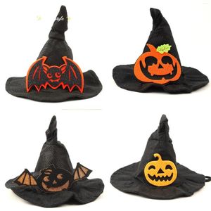 Vêtements pour chiens Halloween Halloween Spider Web Chapeau de sorcière Élastique Bande de cheveux Fournitures Chat Citrouille Chauve-souris Happy Helloween Party