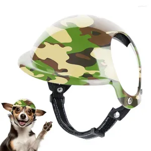 Ropa para perros Sombrero de motocicleta para mascotas Montar al aire libre Gato Seguridad Correa ajustable Camuflaje resistente Mini cabeza Suministros de protección Pequeño