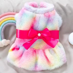 Ropa para perros mascota princesa vestido invierno otoño cálido suéter cachorro moda falda gato diseñador ropa pequeña chaqueta chihuahua maltés caniche