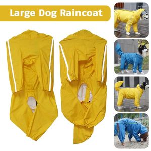 Vêtements de chien imperméable pour animaux de compagnie avec capuche réglable imperméable Poncho tout compris grande veste de pluie pour chiens de taille moyenne