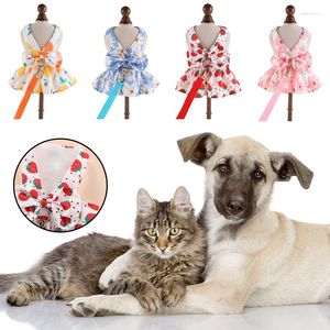 Ropa para perros Primavera y verano Falda Sección Arco Princesa Gato Vestido Vestidos de novia para cachorro Chihuahua Fresco Dulce Lindo Delgado