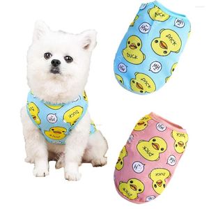 Vêtements d'été pour chiens, vêtements pour animaux de compagnie, chiot, chat, chemise, canard, vêtements de dessin animé, Chihuahua, t-shirt Yorkshire Terrier