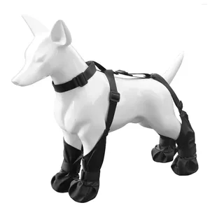 Appareils pour chiens Boots noirs utiles avec des sangles réglables en caoutchouc robustes et boucle adaptée aux petits chiens moyens