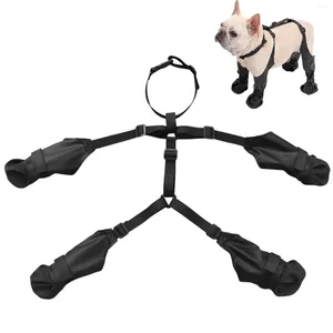 Vêtements de chien Bottes noires utiles avec des sangles réglables en caoutchouc robustes et boucle adaptée à la randonnée en cours d'exécution