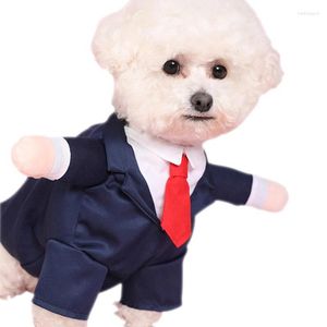 Vêtements pour chiens Robe de mariée Durable Dogs Tuxedo Party Suit Avec Red Bow Tie Shirt Attire For Poodle