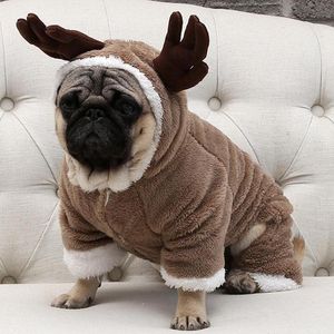 Ropa de invierno para perros, ropa cálida de lana para mascotas para perros pequeños, disfraz de Navidad, mono, abrigo para cachorros, chaqueta, ropa para Chihuahua y Pug