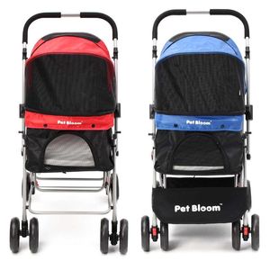 Cubiertas de asiento de coche para perros 4 ruedas Cochecito de viaje plegable para mascotas Paseo Silla de paseo Cachorro Gato Jaula Portador Carro plegable Suministros salientes 2 colores