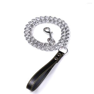 Housses de siège de voiture pour chien Anti-Bite Pet Iron Chain Leads Acier inoxydable Leash PU Leather