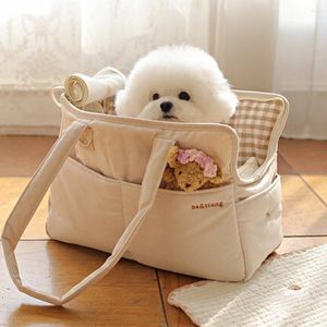 Housses de siège de voiture pour chien Corée Fashion Out Portable Cat Carrier Bag Diagonal Pet Shoulder Backpack Respirant Nest