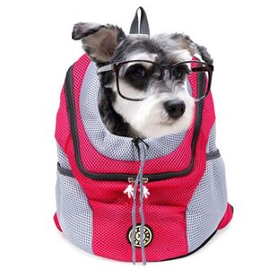 Fundas de asiento de coche para perros Pet Cat Carrier Bag Mochila Transpirable Perros pequeños Viajes al aire libre Bolsas de hombro dobles Gatos Malla portátil Suplemento de transporte