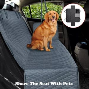 Housses de siège de voiture pour chien protecteur arrière étanche banc de voyage pour animaux de compagnie sécurité anti-dérapant couverture de siège arrière coussin gris poche verte