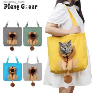 Portador de perros Cat Carriers Bag Canvas Bag Pet Travel Travel Mini Hand Bag Portable Transpirable Lindo Lion L49
