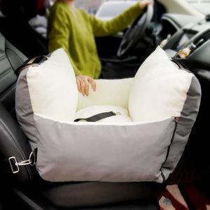 Transportín para perros, asiento de seguridad de coche para mascotas, almohadilla para cama, perrera, tela de doble cara, cubierta de suministros totalmente extraíble y lavable