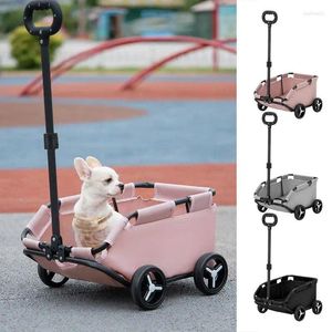 Porte-chien, petite poussette pour animaux de compagnie, pliable, multifonctionnel, roulant, pour chat, à 4 roues, chariot léger pour voyage