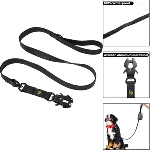 Colliers de chien 1.5M PVC Laisses tactiques pour imperméable à l'eau Durable Poignée Laisse Libération rapide Grenouille Clip Longues Sangles Pet Grands Chiens Accessoires