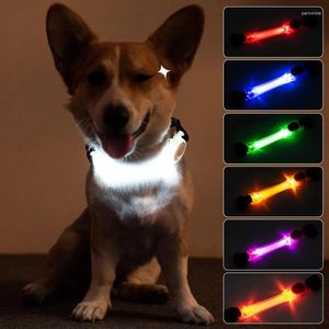 Collares para perros Antipérdida Collar brillante de seguridad Advertencia impermeable LED Luz intermitente Etiqueta de tira Arnés Para mascotas Arnes Para Perro Accesorios