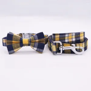 Colliers de chien Collier de bandana à carreaux classiques avec noeud papillon pour les cadeaux de chat chiot xs à xl