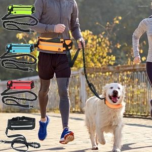 Colliers pour chiens, mains libres personnalisées, laisse mains libres réfléchissante en cuir, ceinture de taille réglable, sac, harnais, accessoires pour animaux de compagnie