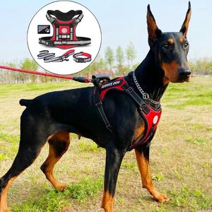 Collares para perros Doberman Arnés Collar Correa Conjunto Caminar Chaleco para mascotas Arneses para perros medianos grandes Pastor alemán Mascotas Suministros de cadena