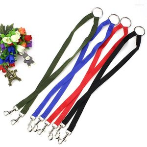 Colliers pour chiens Corde de traction pour animaux de compagnie à double tête Couleur unie Laisse pour chiens en nylon Harnes Remorquage Pratique Une seule marche