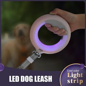 Collares para perros Correas Automáticos Accesorios para perros medianos Bolsa pequeña Collar de cuerda para caminar para mascotas que brilla en la oscuridad Arnés Jaula LeashDog LDog